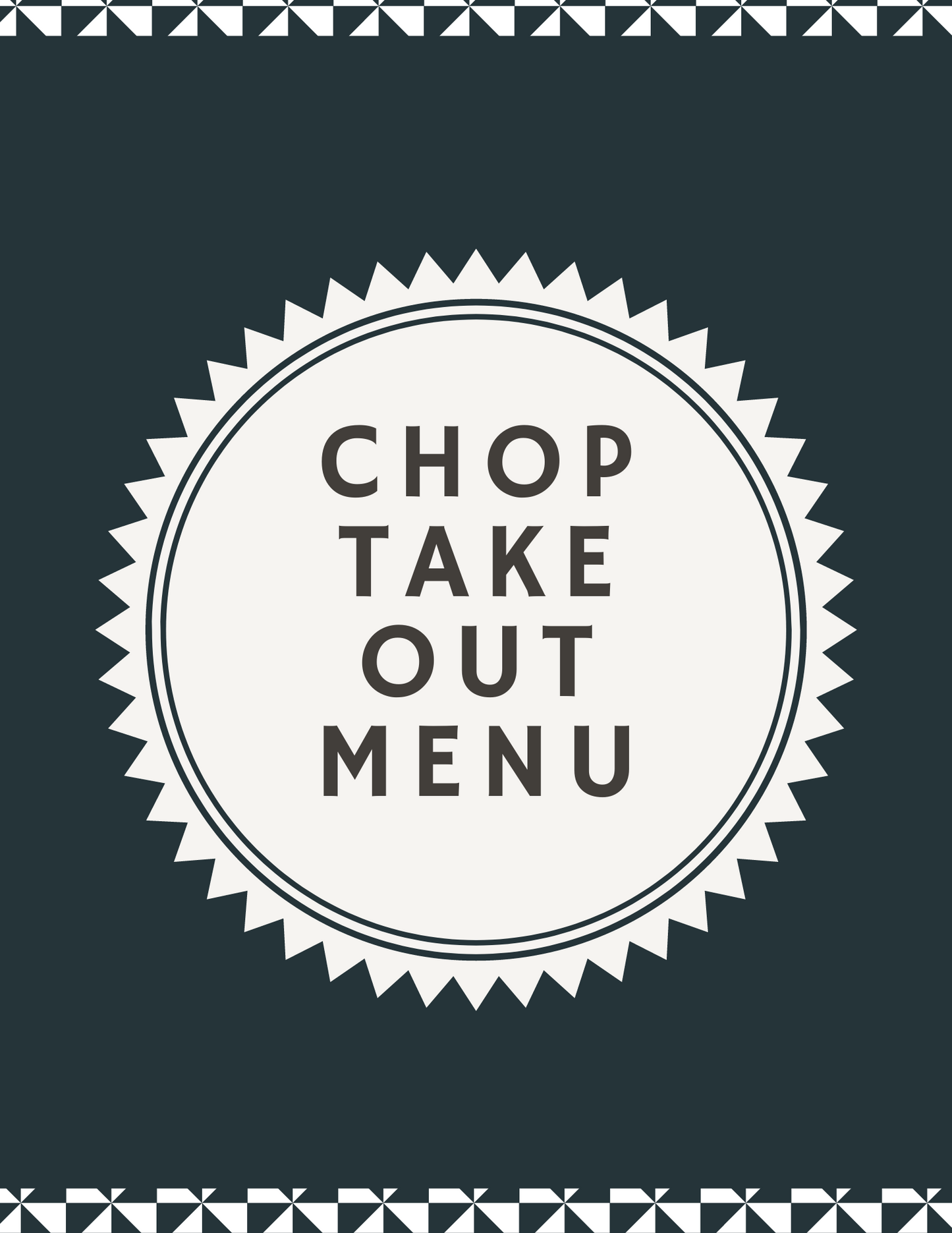 Chop Take Out Menu