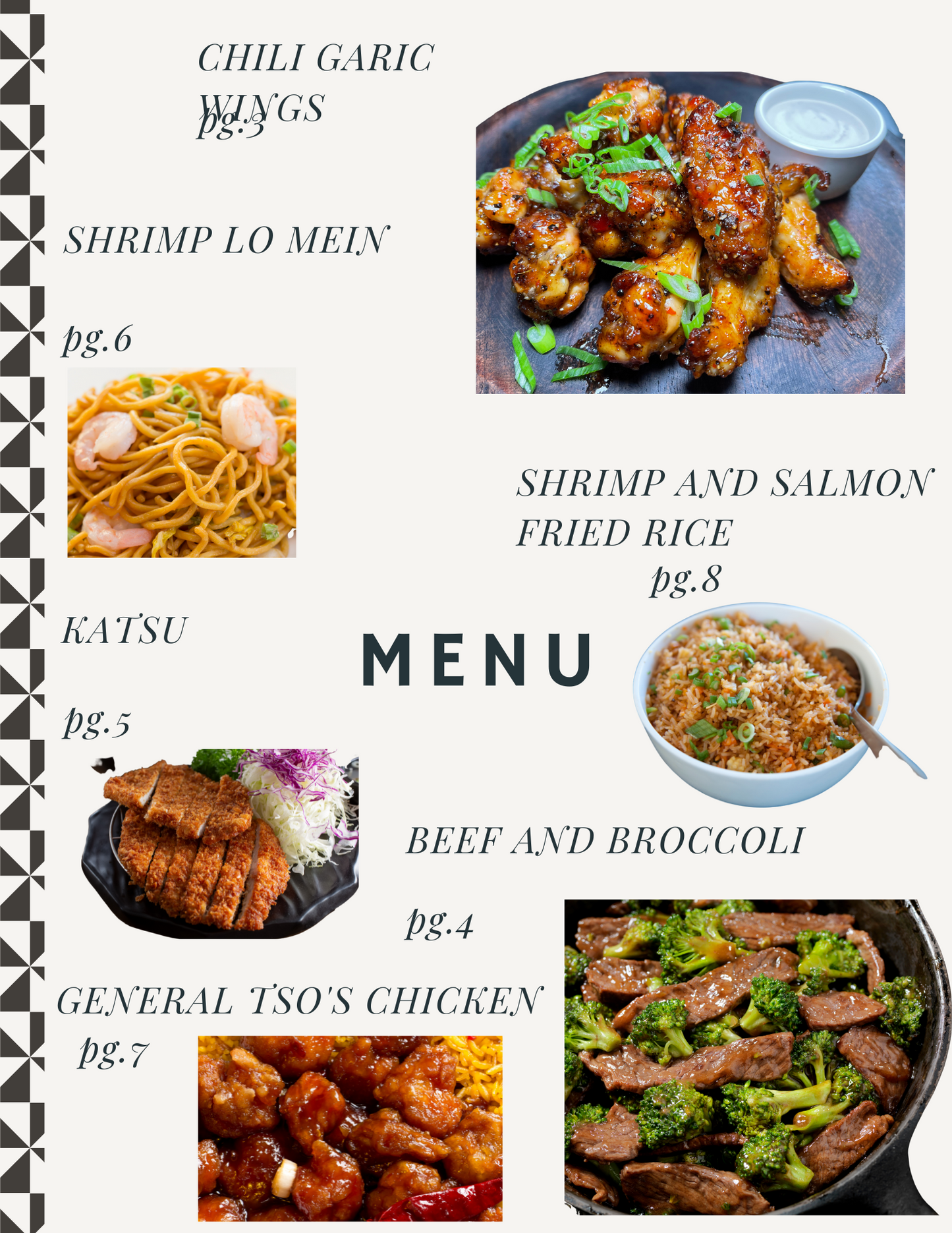 Chop Take Out Menu